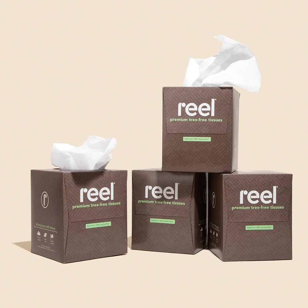 4 boxes of Reel recycled tissues